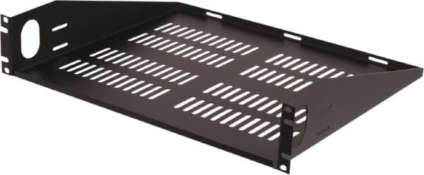 Video Mount - Security Camera Vented Equipment Rack Shelf - Black - Benchmark Tooling