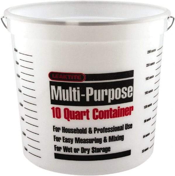 SEYMOUR-MIDWEST - 10 Qt, Plastic Round White Bucket & Pail Kit - Handle Included - Benchmark Tooling