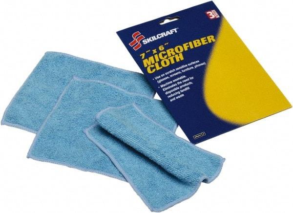 Ability One - Reusable Microfiber Wipes - 6" x 7" Sheet Size, Blue - Benchmark Tooling