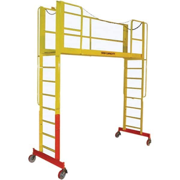 TRI-ARC - Rolling & Wall Mounted Ladders & Platforms Type: Double Entry Work Platform Style: Adjustable Height - Benchmark Tooling