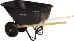 SEYMOUR-MIDWEST - 10 Cu Ft Capacity Wheelbarrow with 8" Pneumatic Wheel - Wood Handle, 59-3/4" Long x 35-1/4" Wide x 19-1/4" High, Black - Benchmark Tooling