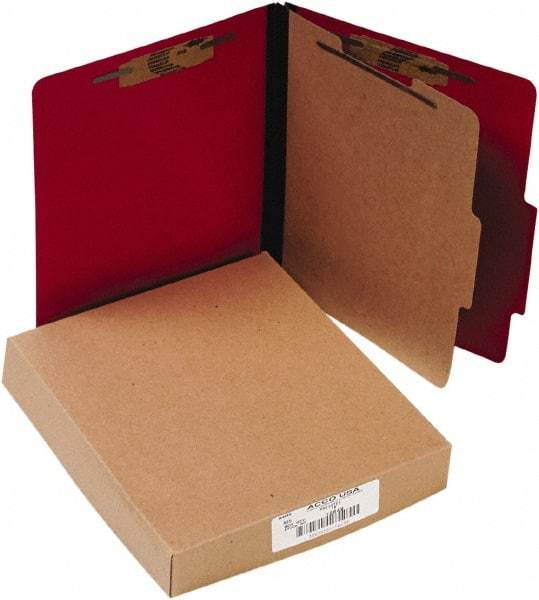 ACCO - 11 x 8 1/2", Letter Size, Executive Red, File Folders with Top Tab - Right of Center Tab Cut Location - Benchmark Tooling