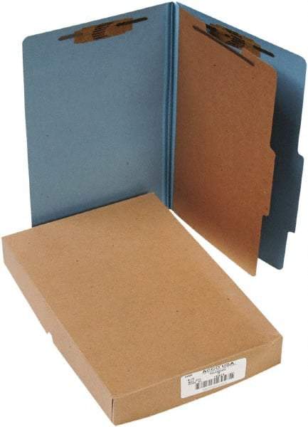 ACCO - 14 x 8 1/2", Legal, Sky Blue, File Folders with Top Tab - Right of Center Tab Cut Location - Benchmark Tooling