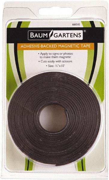 Baum/Gartens - 120" Long x 1/2" Wide x 1/8" Thick Flexible Magnetic Strip - Adhesive Back, Black - Benchmark Tooling