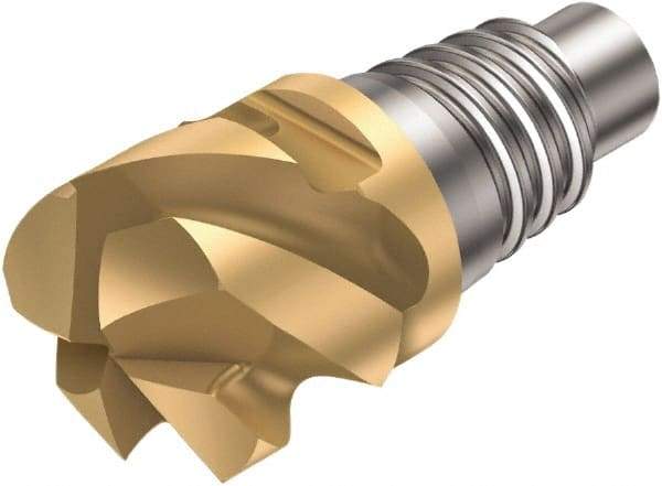 Sandvik Coromant - 316..HM. P Grade 1030 Carbide End Milling Tip Insert - TiAlN Finish, 4 Flutes, 16mm Cutting Diam, 8.5mm Depth of Cut, 18.7mm Extension, 0.079" Cnr Rad, 50° Helix - Benchmark Tooling