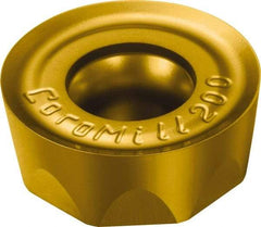 Sandvik Coromant - RCHT2006M0 PL Grade 1025 Carbide Milling Insert - TiCN/TiN Finish, 6.35mm Thick, 20mm Inscribed Circle - Benchmark Tooling