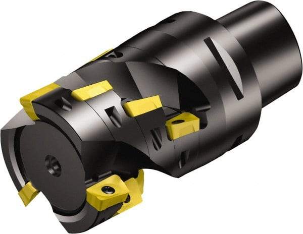 Sandvik Coromant - 2" Cut Diam, 99.822mm Max Depth of Cut, 136.754mm OAL, Indexable Square Shoulder Ramping End Mill - R390-18.. Inserts, C6 Modular Connection, 90° Lead Angle, Through Coolant, Series CoroMill 390 - Benchmark Tooling