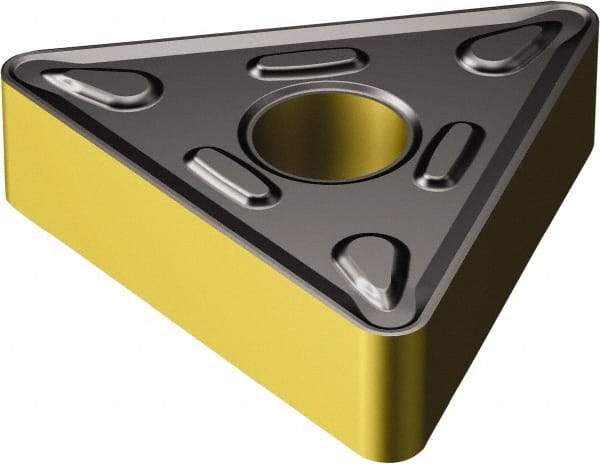Sandvik Coromant - TNMG666 HM Grade 4335 Carbide Turning Insert - TiCN/AI2O3/TiN Finish, 60° Triangle, 3/4" Inscr Circle, 3/8" Thick, 3/32" Corner Radius - Benchmark Tooling