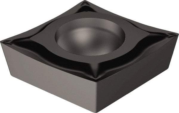Sandvik Coromant - CCGT21.503 UM Grade 1105 Carbide Turning Insert - TiAlN2 Finish, 80° Diamond, 1/4" Inscr Circle, 3/32" Thick, 0.1mm Corner Radius - Benchmark Tooling