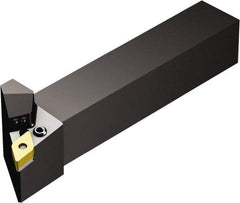 Sandvik Coromant - PDJN, Left Hand Cut, -3° Lead Angle, 1-1/4" Shank Height x 1-1/4" Shank Width, Negative Rake Indexable Turning Toolholder - 5.9055" OAL, DNMG 15 04 08 Insert Compatibility, Series T-Max P - Benchmark Tooling