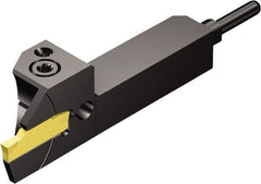 Sandvik Coromant - QS, Internal or External, Left Hand, 0.67" Max Depth of Cut, Indexable Grooving Tool Holder - N123G2-0300-0003-TF Insert Compatibility, 5/8" Shank Height, 5/8" Shank Width, 2.7559" OAL, Through Coolant - Benchmark Tooling