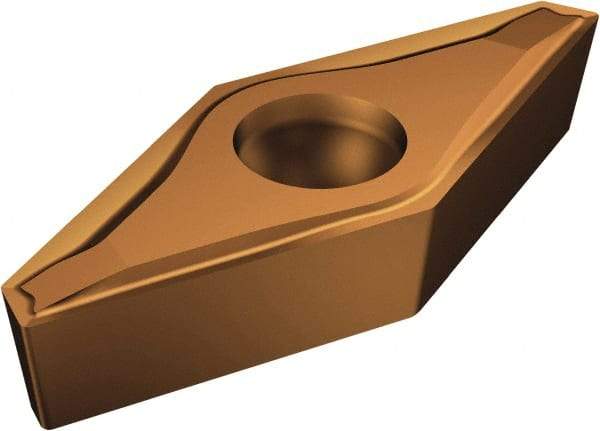 Sandvik Coromant - VCEX2203 F Grade 1115 Carbide Turning Insert - TiAlN/AlCr2O3 Finish, 35° Diamond, 3/8" Inscr Circle, 1/8" Thick, 0.1mm Corner Radius - Benchmark Tooling