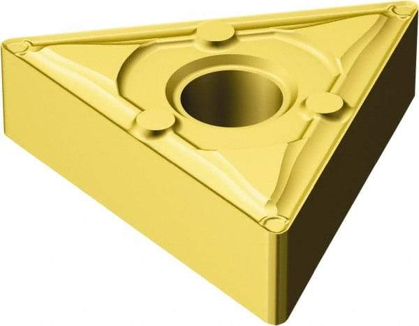 Sandvik Coromant - TNMX331 WF Grade 2015 Carbide Turning Insert - TiCN/Al2O3/TiN Finish, 60° Triangle, 3/8" Inscr Circle, 3/16" Thick, 1/64" Corner Radius - Benchmark Tooling