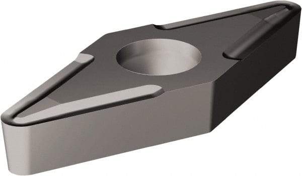 Sandvik Coromant - VBMT21.51 UF Grade H13A Carbide Turning Insert - Uncoated, 35° Diamond, 1/4" Inscr Circle, 3/32" Thick, 1/64" Corner Radius - Benchmark Tooling