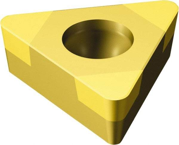 Sandvik Coromant - TCGW222 Grade 7015 Carbide Turning Insert - TiN Finish, 60° Triangle, 1/4" Inscr Circle, 1/8" Thick, 1/32" Corner Radius - Benchmark Tooling