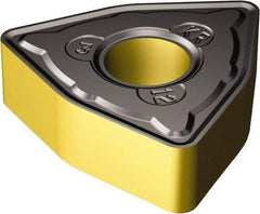 Sandvik Coromant - WNMG432 KR Grade 3225 Carbide Turning Insert - TiCN/AI2O3/TiN Finish, 80° Trigon, 1/2" Inscr Circle, 3/16" Thick, 1/32" Corner Radius - Benchmark Tooling