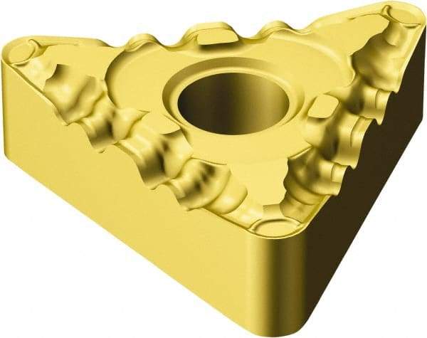 Sandvik Coromant - TNMG333 PF Grade 1525 Carbide Turning Insert - 60° Triangle, 3/8" Inscr Circle, 3/16" Thick, 3/64" Corner Radius - Benchmark Tooling