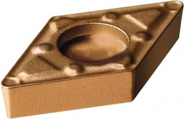 Sandvik Coromant - DCMX32.51 WF Grade 1115 Carbide Turning Insert - TiAlN/AlCr2O3 Finish, 55° Diamond, 3/8" Inscr Circle, 5/32" Thick, 1/64" Corner Radius - Benchmark Tooling