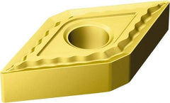Sandvik Coromant - DNMG443 QM Grade S05F Carbide Turning Insert - TiCN/Al2O3/TiN Finish, 55° Diamond, 1/2" Inscr Circle, 1/4" Thick, 3/64" Corner Radius - Benchmark Tooling