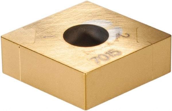 Sandvik Coromant - CNGA431 Grade 7015 Carbide Turning Insert - TiN Finish, 80° Diamond, 1/2" Inscr Circle, 3/16" Thick, 1/64" Corner Radius - Benchmark Tooling