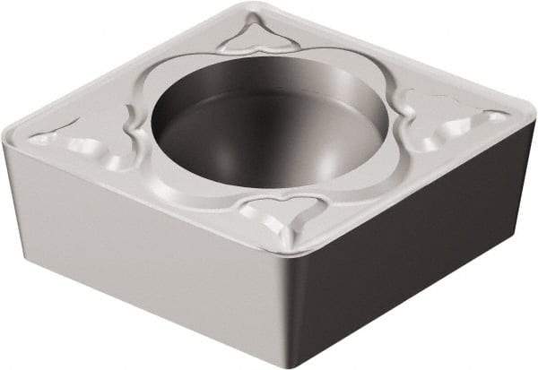Sandvik Coromant - CCMT21.52 KM Grade H13A Carbide Turning Insert - Uncoated, 80° Diamond, 1/4" Inscr Circle, 3/32" Thick, 1/32" Corner Radius - Benchmark Tooling