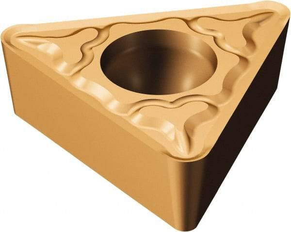 Sandvik Coromant - TPMT221 MF Grade 1125 Carbide Turning Insert - TiAlN/AlCr2O3 Finish, 60° Triangle, 1/4" Inscr Circle, 1/8" Thick, 1/64" Corner Radius - Benchmark Tooling