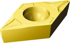 Sandvik Coromant - DCMT32.51 MF Grade 2025 Carbide Turning Insert - TiCN/AI2O3/TiN Finish, 55° Diamond, 3/8" Inscr Circle, 5/32" Thick, 1/64" Corner Radius - Benchmark Tooling