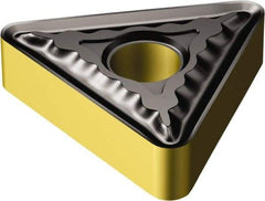 Sandvik Coromant - TNMG332 QM Grade 2025 Carbide Turning Insert - TiCN/Al2O3/TiN Finish, 60° Triangle, 3/8" Inscr Circle, 3/16" Thick, 1/32" Corner Radius - Benchmark Tooling