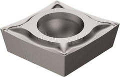 Sandvik Coromant - CCGT21.5 UM Grade H13A Carbide Turning Insert - Uncoated, 80° Diamond, 1/4" Inscr Circle, 3/32" Thick, 0.2mm Corner Radius - Benchmark Tooling