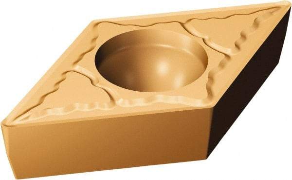 Sandvik Coromant - DCMT21.52 MM Grade 1115 Carbide Turning Insert - TiAlN/AlCr2O3 Finish, 55° Parallelogram, 1/4" Inscr Circle, 3/32" Thick, 1/32" Corner Radius - Benchmark Tooling