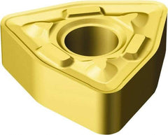 Sandvik Coromant - WNMG432 MR Grade 2015 Carbide Turning Insert - TiCN/Al2O3/TiN Finish, 80° Trigon, 1/2" Inscr Circle, 3/16" Thick, 1/32" Corner Radius - Benchmark Tooling