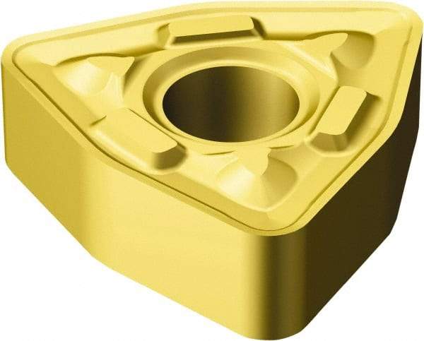 Sandvik Coromant - WNMG333 MR Grade 2025 Carbide Turning Insert - TiCN/Al2O3/TiN Finish, 80° Trigon, 1/4" Inscr Circle, 3/16" Thick, 3/64" Corner Radius - Benchmark Tooling