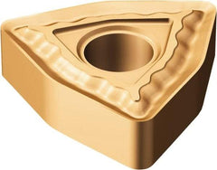 Sandvik Coromant - WNMG433 QM Grade 1115 Carbide Turning Insert - TiAlN/AlCr2O3 Finish, 80° Trigon, 1/2" Inscr Circle, 3/16" Thick, 3/64" Corner Radius - Benchmark Tooling