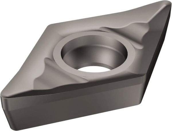 Sandvik Coromant - DCGX32.50 AL Grade H10 Carbide Turning Insert - Uncoated, 55° Diamond, 3/8" Inscr Circle, 5/32" Thick, 0.2mm Corner Radius - Benchmark Tooling