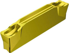 Sandvik Coromant - R123J2J CR 2135 Grade, 0.1969" Cutting Width, Carbide Cutoff Insert - 5° Right Hand Lead Angle, 0.0156" Cnr Rad, TiCN/Al2O3/TiN Coated - Benchmark Tooling