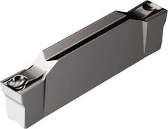 Sandvik Coromant - EN123 GF Grade 1105, 2mm Cutting Width Carbide Grooving Insert - 19.2mm Max Depth of Cut, Neutral, 0.2mm Corner Radius, TiAlN2 Finish - Benchmark Tooling