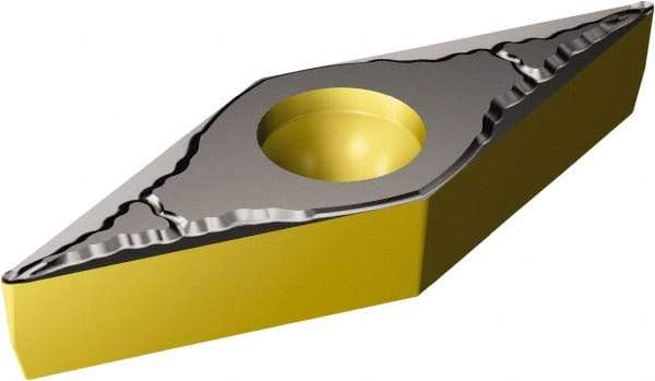 Sandvik Coromant - VBMT332 PM Grade 4305 Carbide Turning Insert - TiCN/AI2O3/TiN Finish, 35° Diamond, 3/8" Inscr Circle, 3/16" Thick, 1/32" Corner Radius - Benchmark Tooling