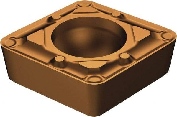 Sandvik Coromant - CCMT21.5 WF Grade 1125 Carbide Turning Insert - TiAlN/AlCr2O3 Finish, 80° Diamond, 1/4" Inscr Circle, 3/32" Thick, 0.2mm Corner Radius - Benchmark Tooling