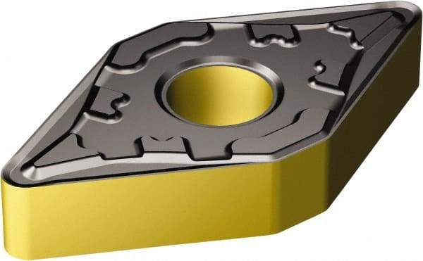 Sandvik Coromant - DNMG442 KF Grade 3210 Carbide Turning Insert - TiCN/AI2O3/TiN Finish, 55° Diamond, 1/2" Inscr Circle, 1/4" Thick, 1/32" Corner Radius - Benchmark Tooling