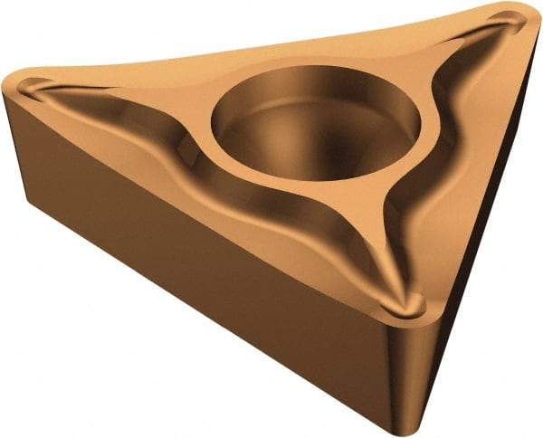 Sandvik Coromant - TCGT222 UM Grade 1125 Carbide Turning Insert - TiAlN/AlCr2O3 Finish, 60° Triangle, 1/4" Inscr Circle, 1/8" Thick, 1/32" Corner Radius - Benchmark Tooling