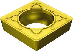 Sandvik Coromant - SCMT432 MR Grade 2025 Carbide Turning Insert - TiCN/Al2O3/TiN Finish, 90° Square, 1/2" Inscr Circle, 3/16" Thick, 1/32" Corner Radius - Benchmark Tooling