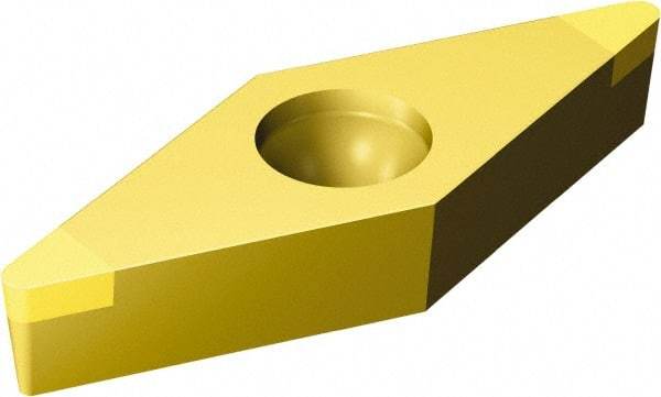 Sandvik Coromant - VBGW331 Grade 7525 Carbide Turning Insert - TiN Finish, 35° Diamond, 3/8" Inscr Circle, 3/16" Thick, 1/64" Corner Radius - Benchmark Tooling