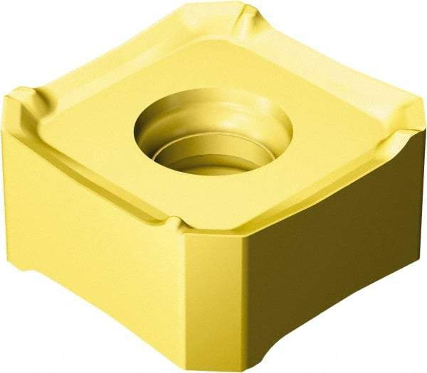 Sandvik Coromant - 345R13T5 MM Grade S40T Carbide Milling Insert - TiCN/Al2O3/TiN Finish, 5.95mm Thick, 13mm Inscribed Circle, 0.8mm Corner Radius - Benchmark Tooling