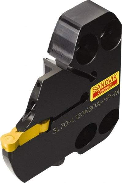 Sandvik Coromant - SL70-R/L123..A-HP-M Insert, 17mm Head Length, Modular Grooving Cutting Unit Head - Left Hand Cut, System Size 70, Through Coolant, Series CoroCut 1-2 - Benchmark Tooling