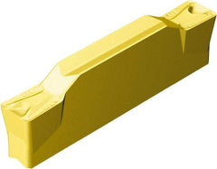 Sandvik Coromant - KN123 TM Grade 2135, 6mm Cutting Width Carbide Grooving Insert - 0.9055" Max Depth of Cut, Neutral, 0.8mm Corner Radius, TiCN/Al2O3/TiN Finish - Benchmark Tooling