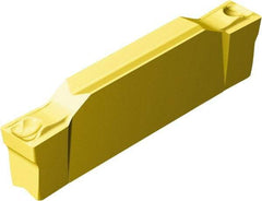 Sandvik Coromant - HN123 GF Grade 1005, 3/16" Cutting Width Carbide Grooving Insert - 24.1mm Max Depth of Cut, Neutral, 0.8mm Corner Radius, TiAlN/TiN Finish - Benchmark Tooling
