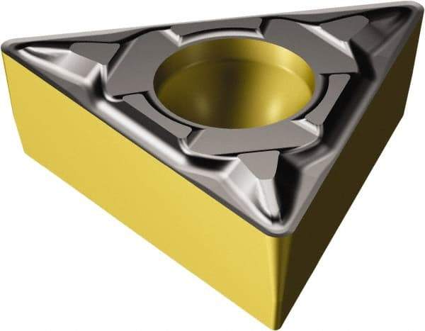 Sandvik Coromant - TCMT1.81.51 PF Grade 1515 Carbide Turning Insert - TiCN/AI2O3/TiN Finish, 60° Triangle, 5.715mm Inscr Circle, 3/32" Thick, 1/64" Corner Radius - Benchmark Tooling