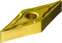 Sandvik Coromant - VNMG331 MF Grade 235 Carbide Turning Insert - TiCN/TiN Finish, 35° Diamond, 3/8" Inscr Circle, 3/16" Thick, 1/64" Corner Radius - Benchmark Tooling