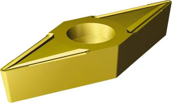 Sandvik Coromant - VBMT332 UR Grade 235 Carbide Turning Insert - TiCN/TiN Finish, 35° Diamond, 3/8" Inscr Circle, 3/16" Thick, 1/32" Corner Radius - Benchmark Tooling