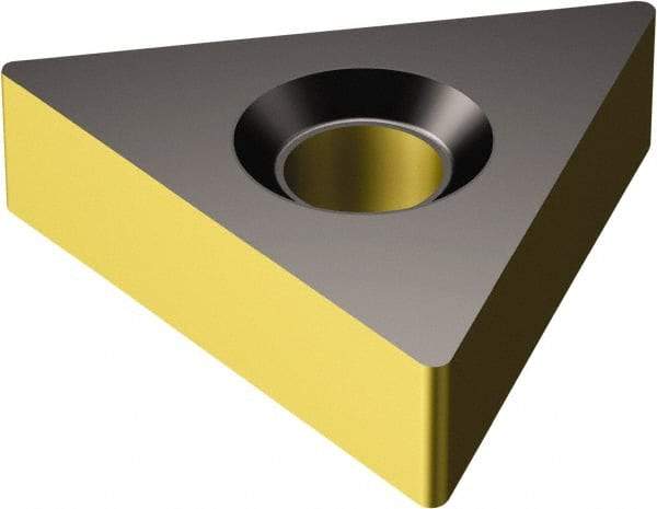 Sandvik Coromant - TNMA331 KR Grade 3225 Carbide Turning Insert - TiCN/AI2O3/TiN Finish, 60° Triangle, 3/8" Inscr Circle, 3/16" Thick, 1/64" Corner Radius - Benchmark Tooling